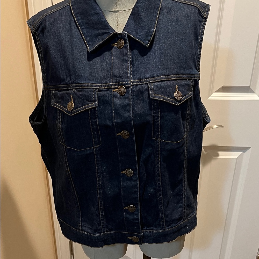 Denim&Co Dark Blue Denim Vest